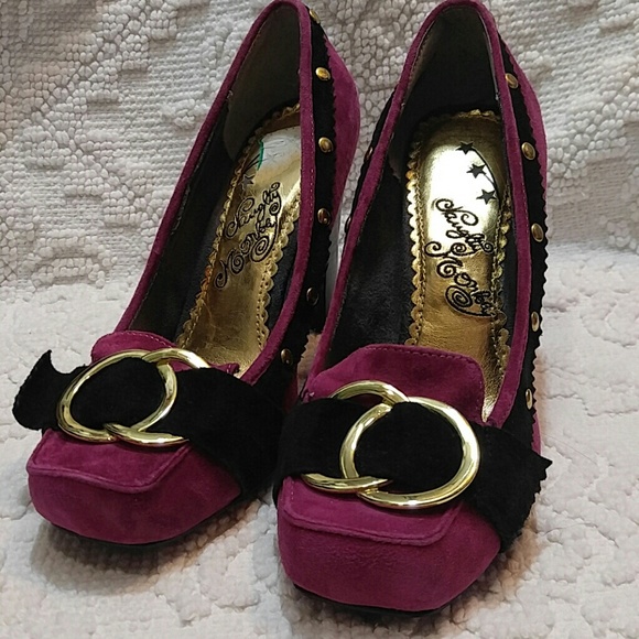naughty monkey Shoes - Naughty 🐵 Monkey Heels size 7.5 black and purple